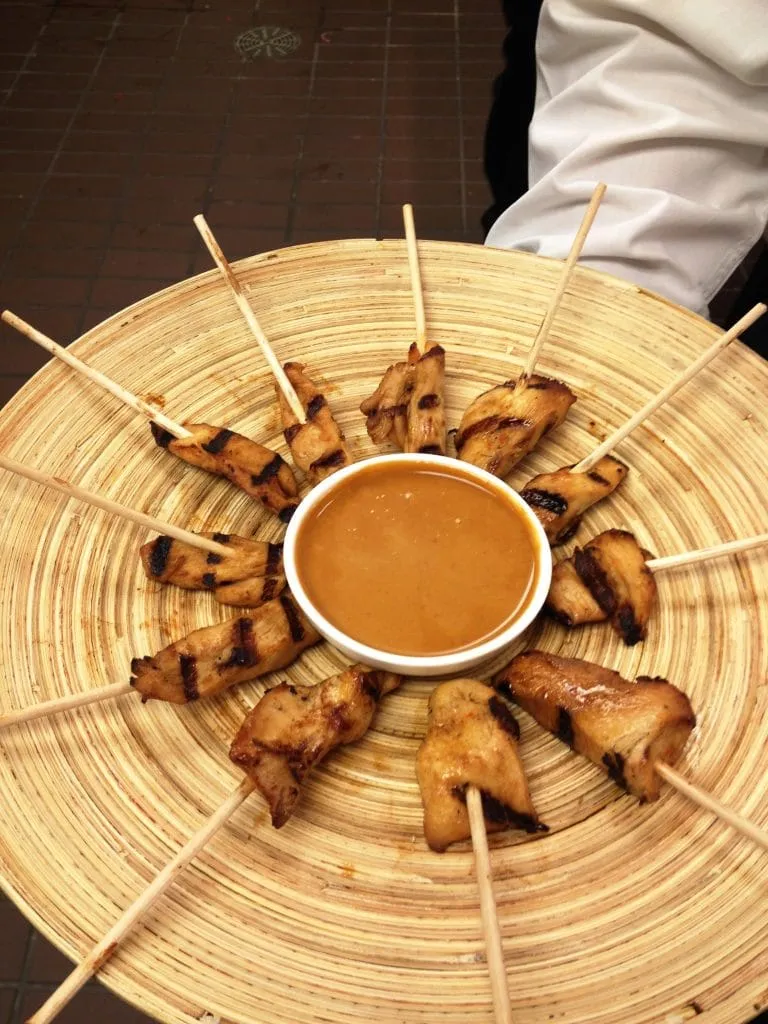 Chicken Sate Skewers with Peanut Sauce 768x1024 - Butlered Hors d'oeuvres