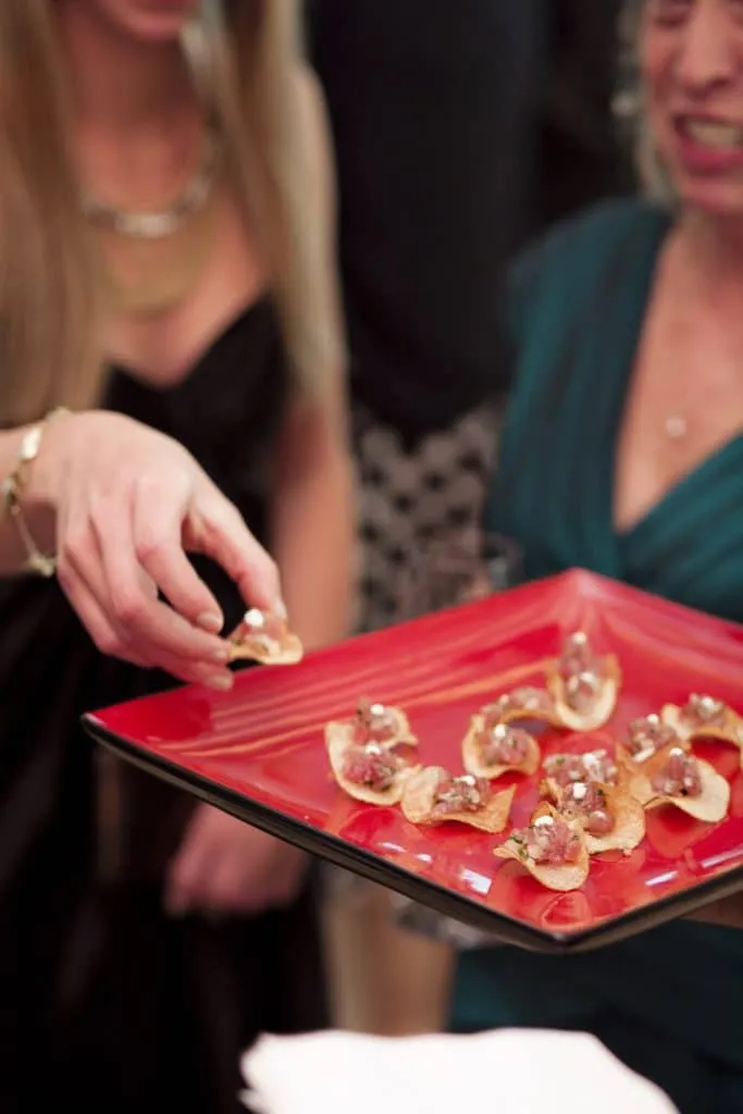 Tuna Tartare on Kettle Chip 683x1024 - Butlered Hors d'oeuvres